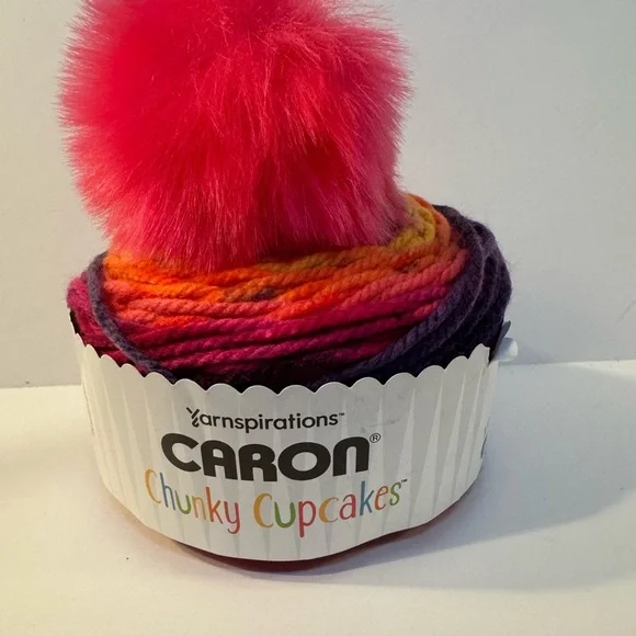 1 Cake Caron Chunky Cupcake Yarn - Berry Blast - Picture 1 of 4